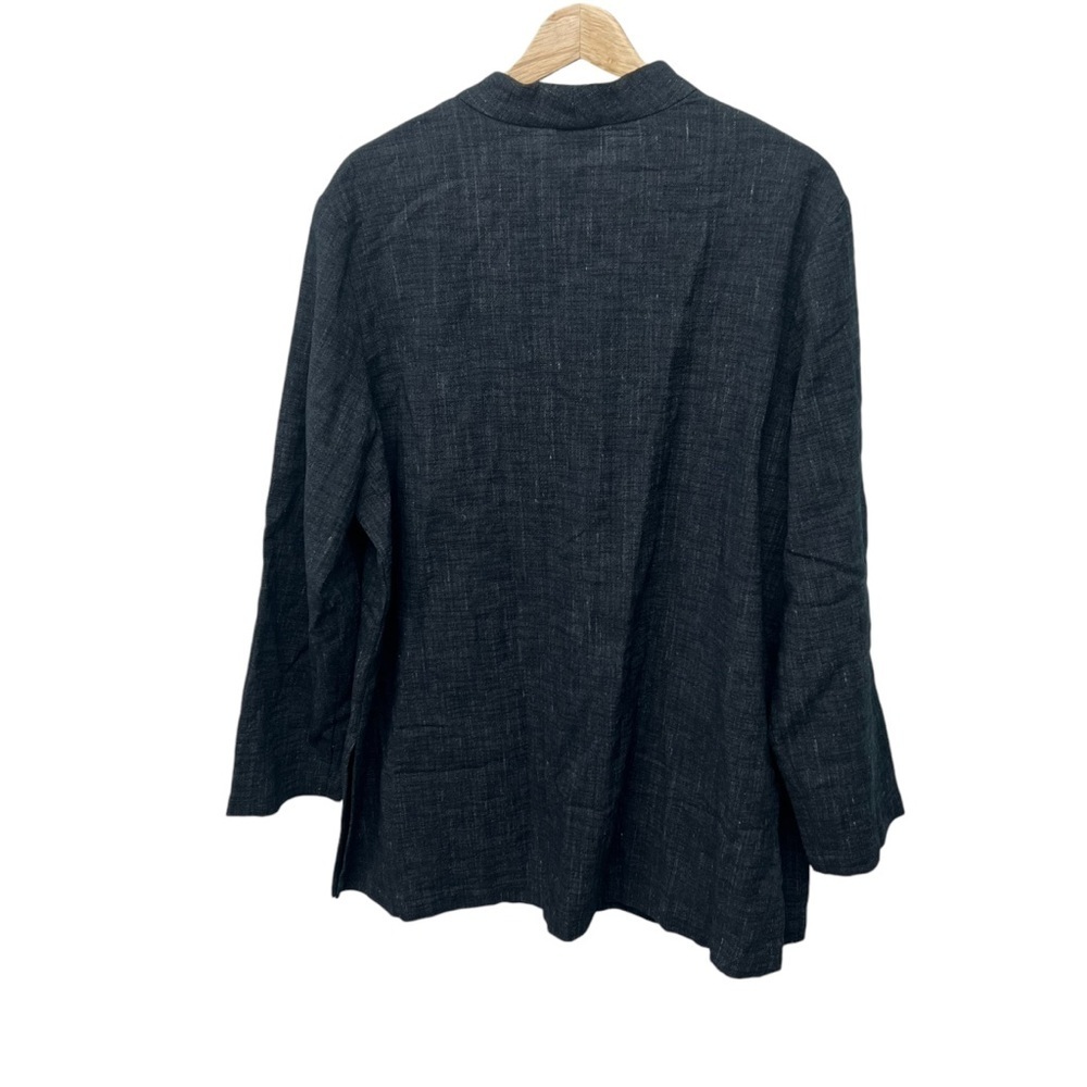 Eileen Fisher Gray Cardigan Coat Linen Blend Size XL - Picture 2 of 5